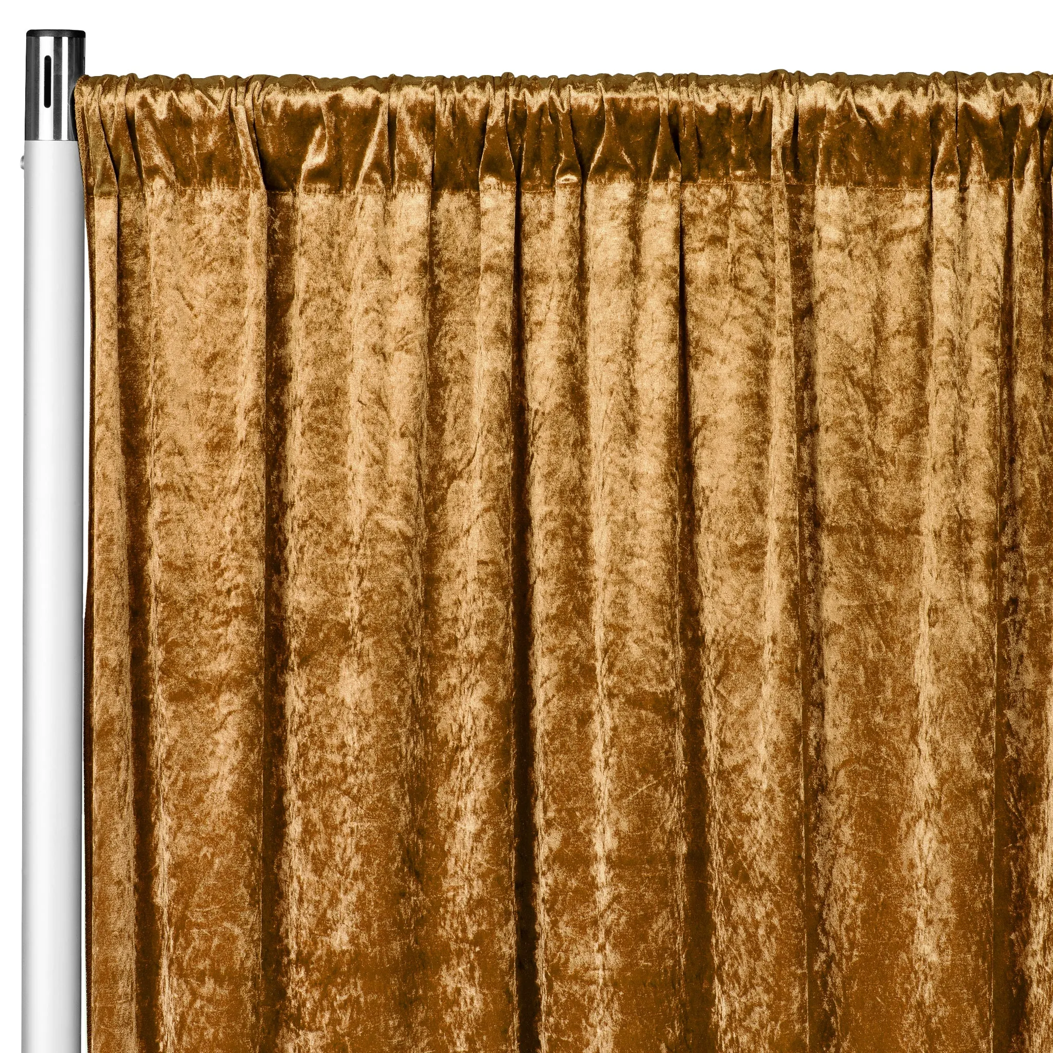 Velvet 10ft H x 52" W Drape/Backdrop Curtain Panel - Mustard Gold