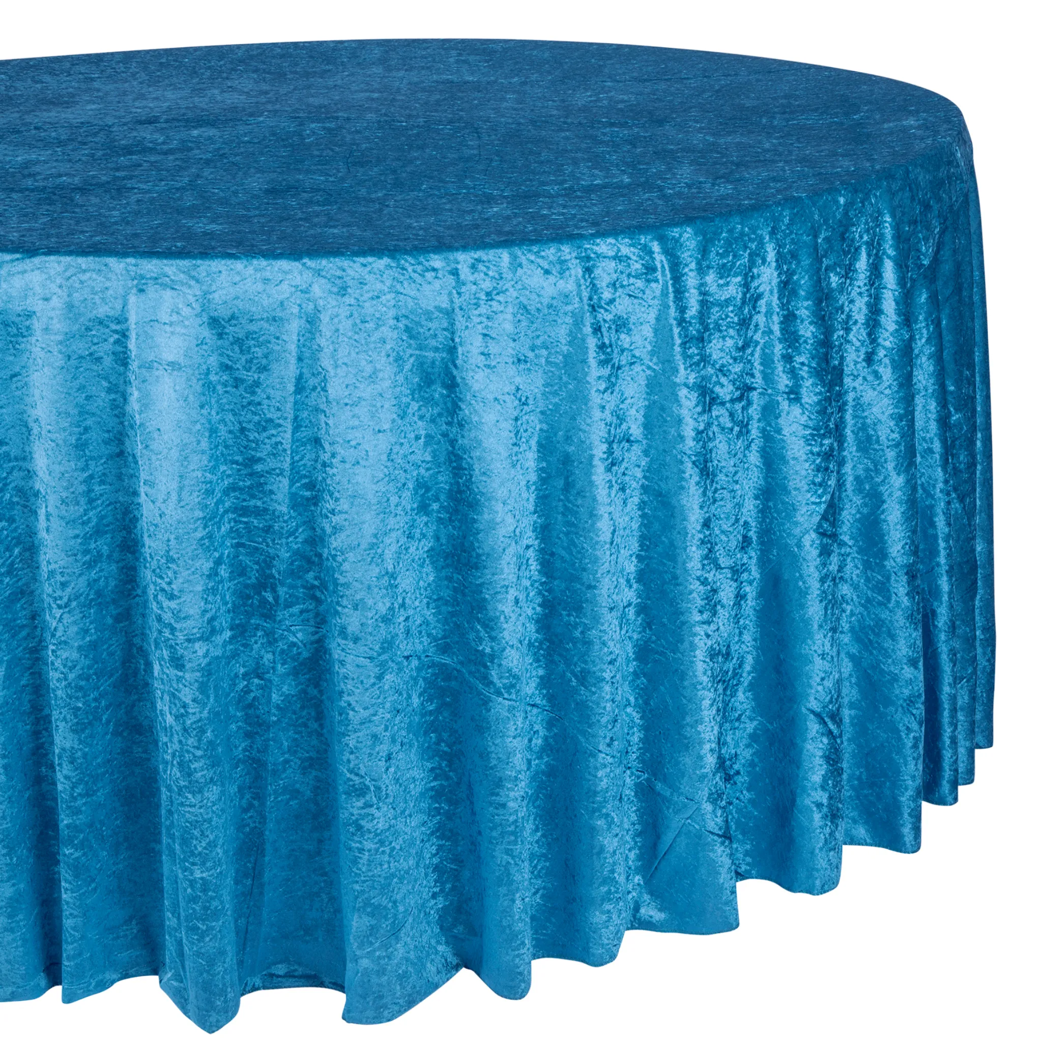 Velvet 120" Round Tablecloth - Dark Teal