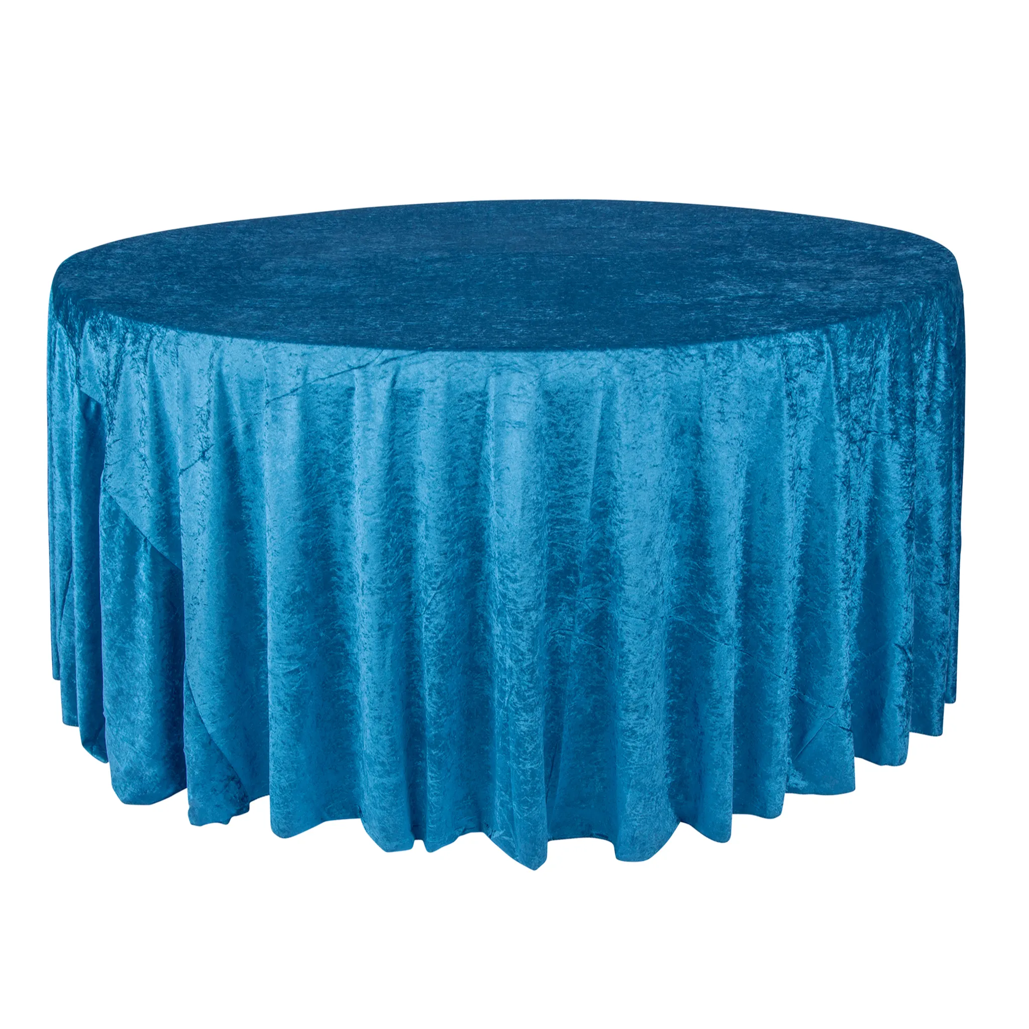 Velvet 120" Round Tablecloth - Dark Teal