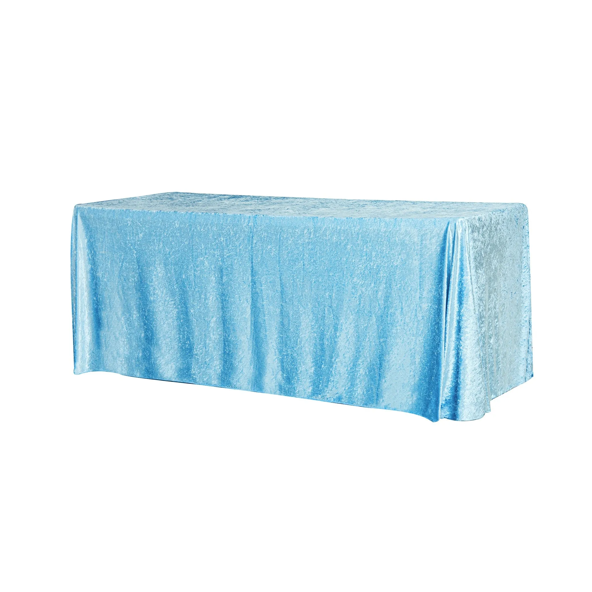 Velvet 90"x132" Rectangular Tablecloth - Baby Blue