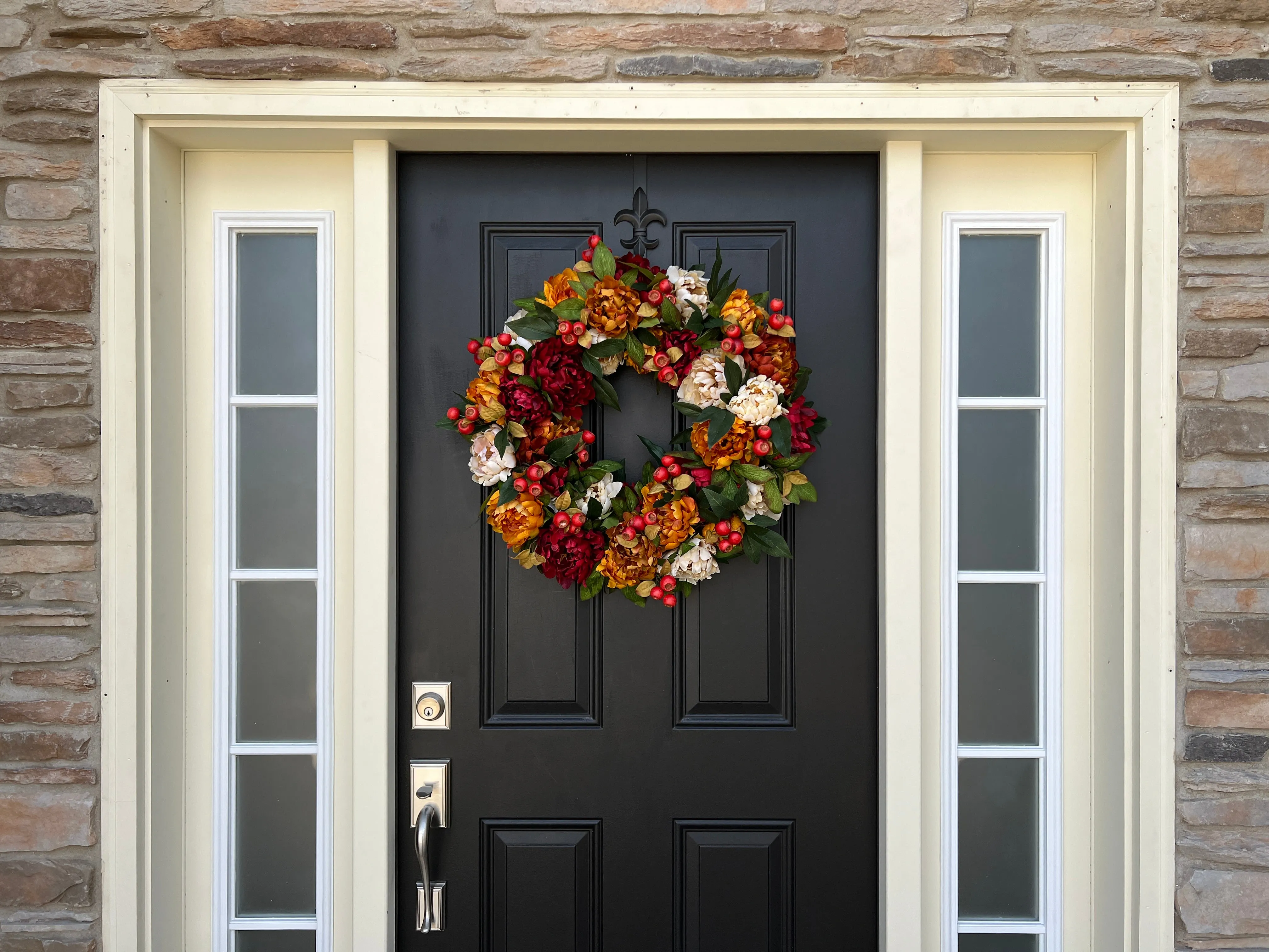 Warm & Inviting Autumn Wreath with Fall Flowers and Pods