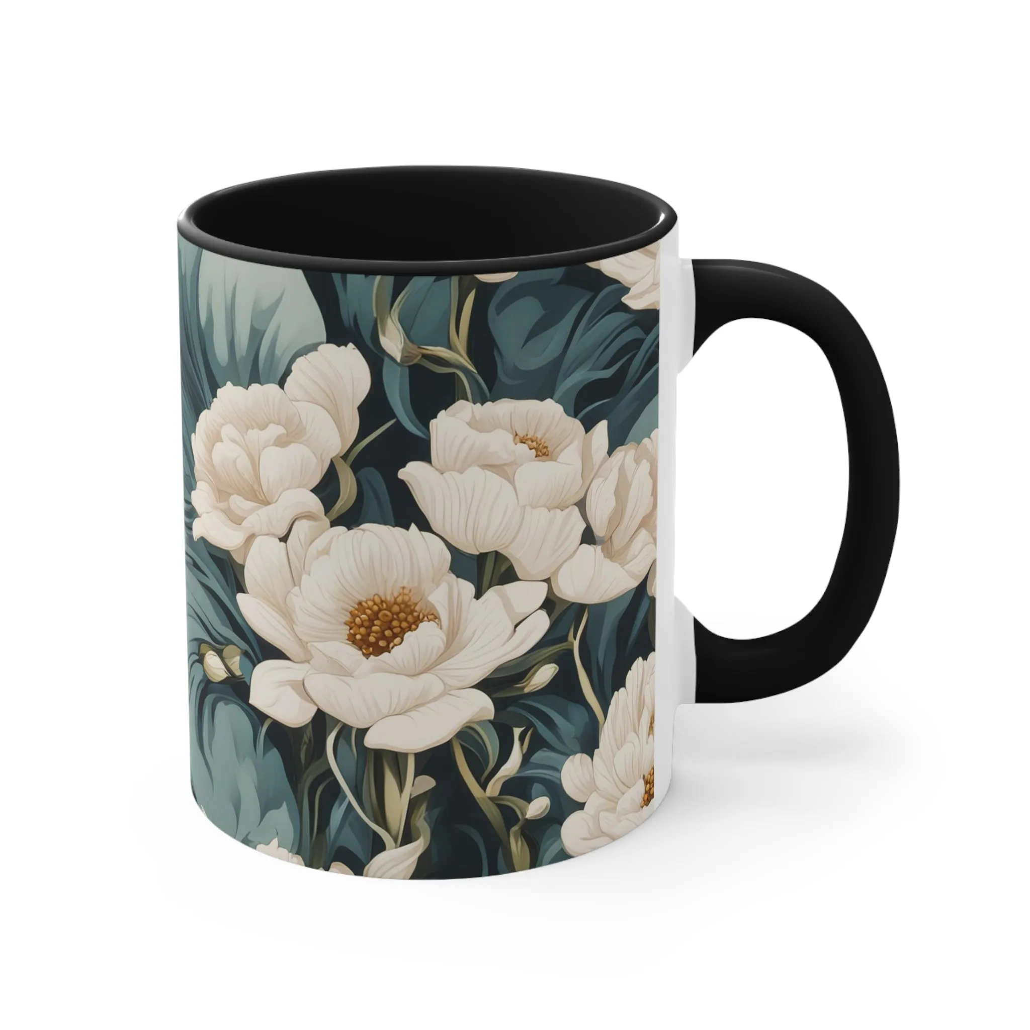 Winter Flowers, Ceramic Mug - Perfect for Coffee, Tea, and More!