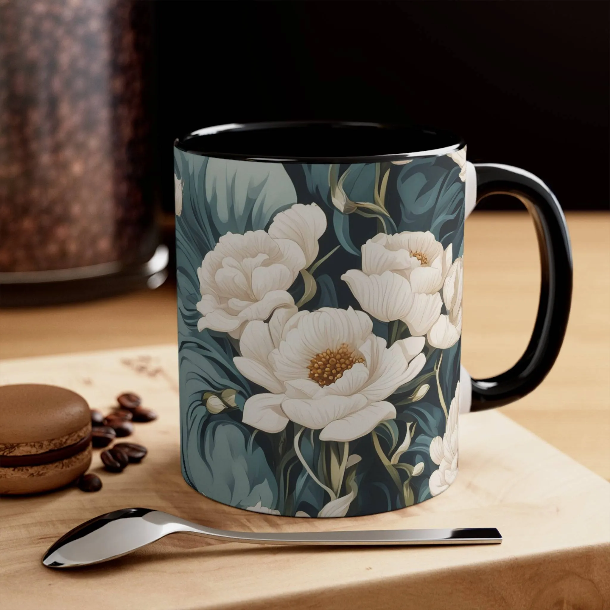 Winter Flowers, Ceramic Mug - Perfect for Coffee, Tea, and More!