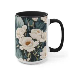 Winter Flowers, Ceramic Mug - Perfect for Coffee, Tea, and More!