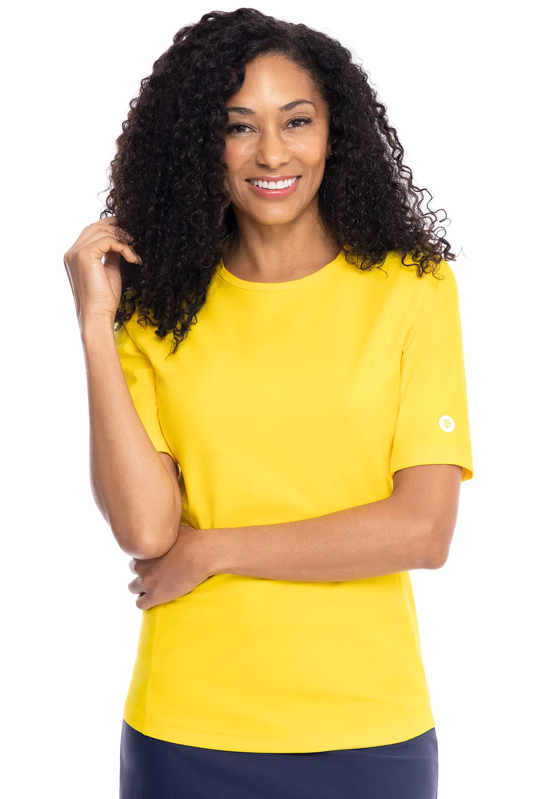 Women's Hightide Short Sleeve Swim Shirt  |  Bold Yellow