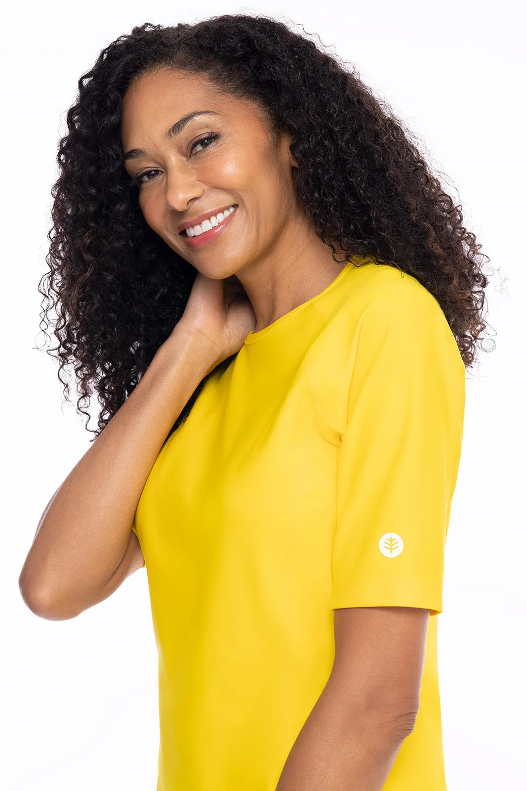 Women's Hightide Short Sleeve Swim Shirt  |  Bold Yellow