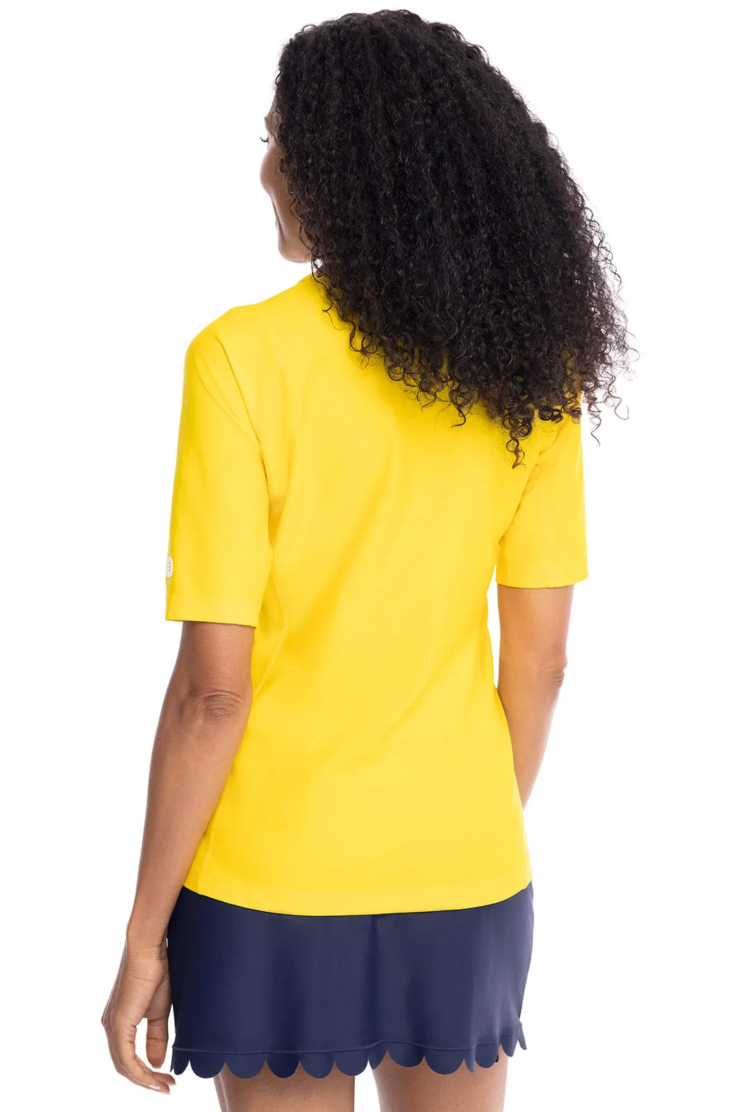 Women's Hightide Short Sleeve Swim Shirt  |  Bold Yellow