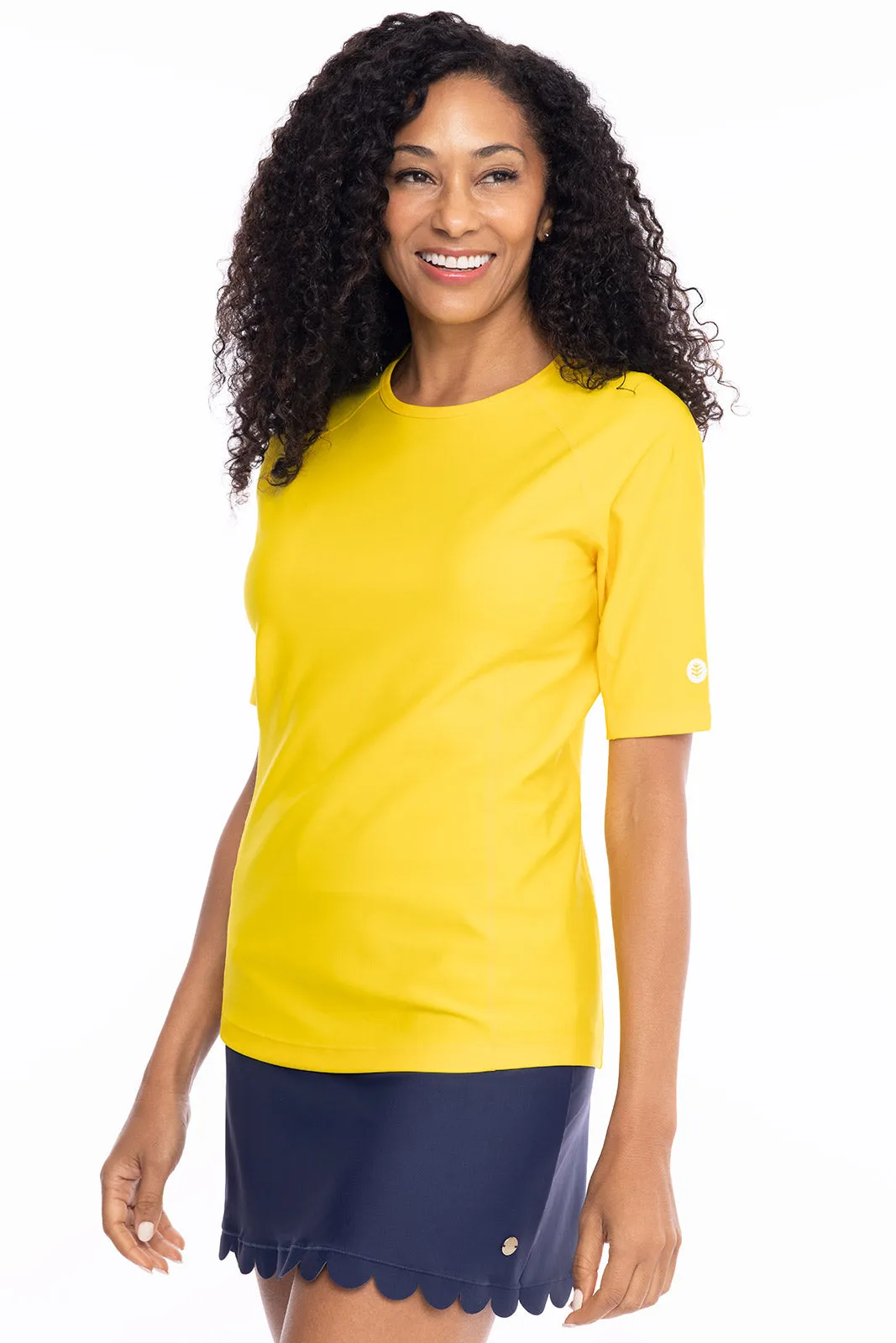 Women's Hightide Short Sleeve Swim Shirt  |  Bold Yellow