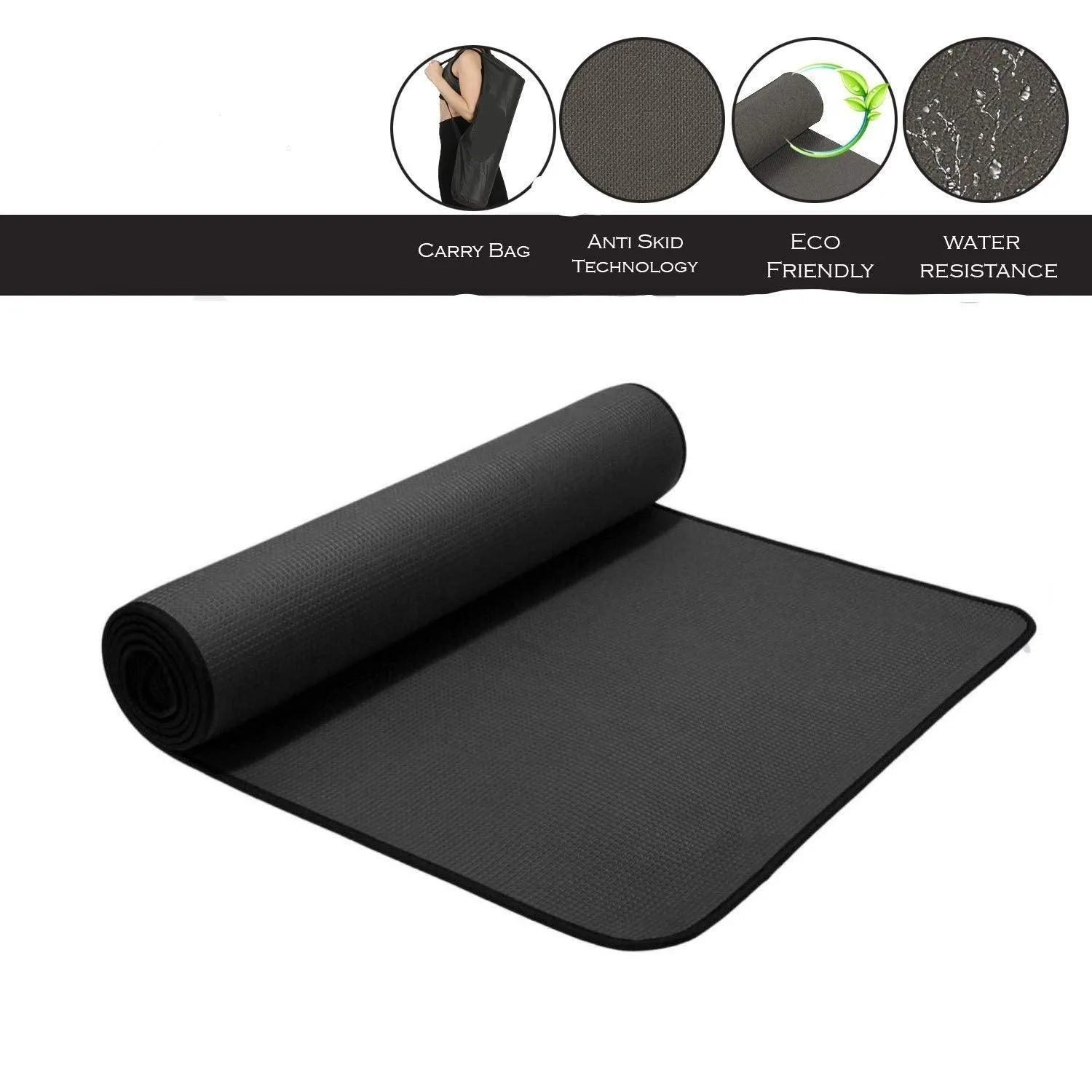 Yoga Mat with Anti-slip Texture for Men & Women with 4mm Thickness- Comfortable support